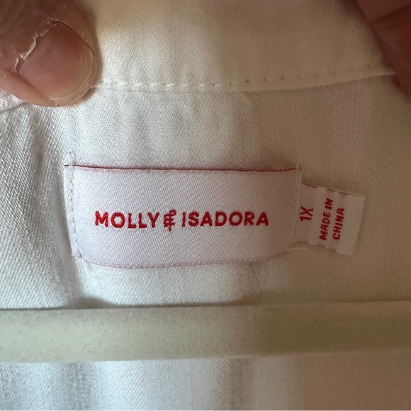 Molly & Isadora Size 1X Button Down Blouse Embroidered Blouse Top Boho Bohemian - Picture 5 of 12
